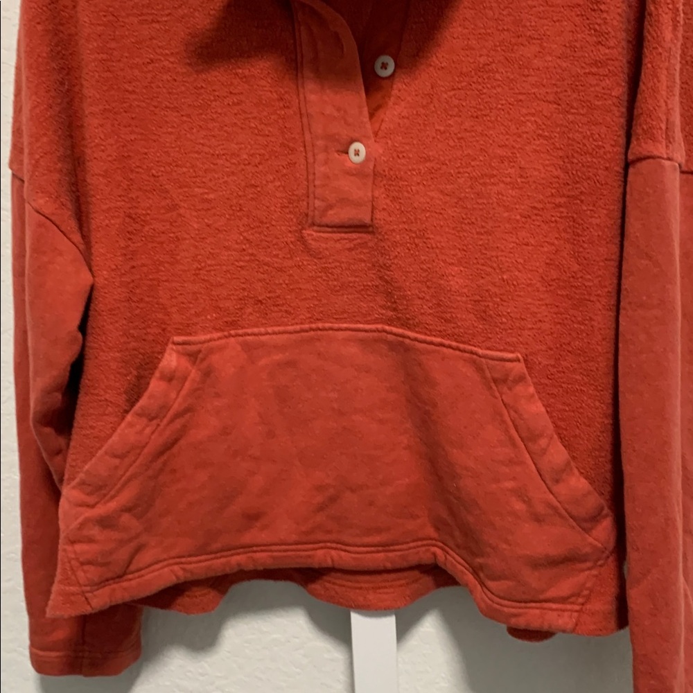 REI Wallace Lake Orange Button Neck Sweatshirt - Picture 4 of 8